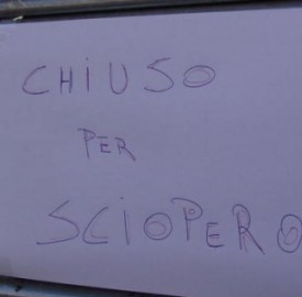 Negozi chiusi per sciopero