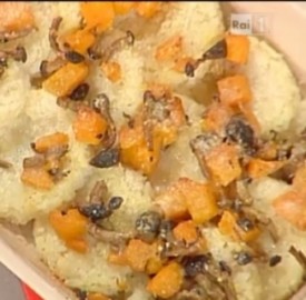 Dischi di riso e ricotta con verdure