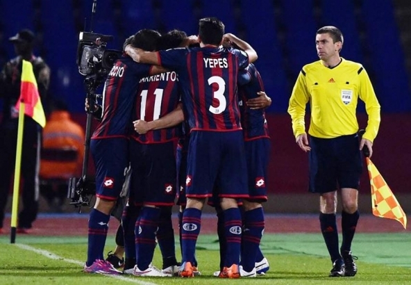 Festejo del Ciclón por la victoria