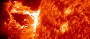 immagine di una tempesta solare