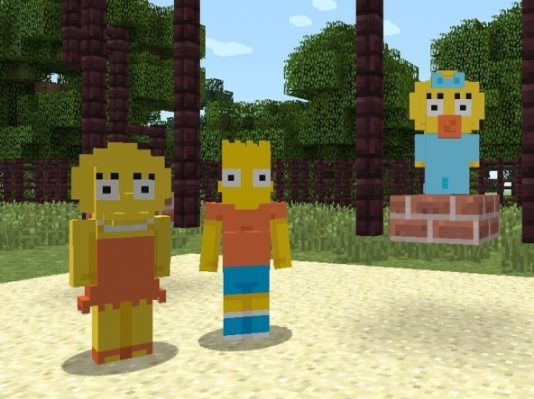 Bart, Lisa e Maggie Simpson per Minecraft