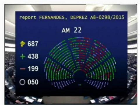 Resultado votación de la enmienda 22