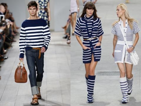 NAVY. Lui: Michael Kors. Lei: Chanel.