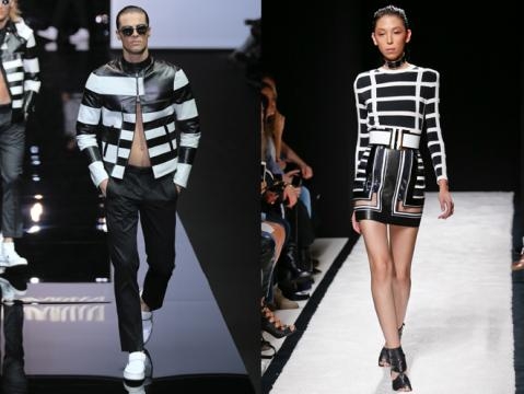 OPTICAL. Lui: Giorgio Armani. Lei: Balmain.
