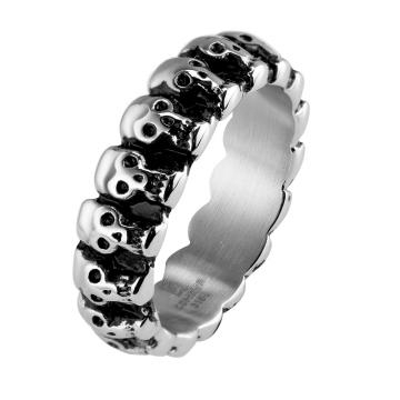 Anillo maya con calaveras engarzadas