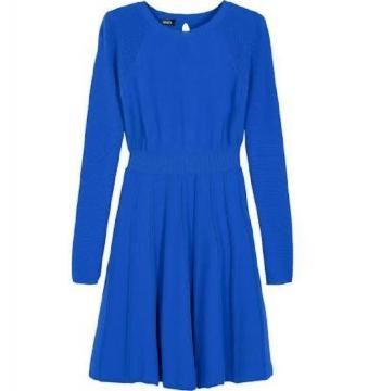 Abito a corolla in morbido cotone blu