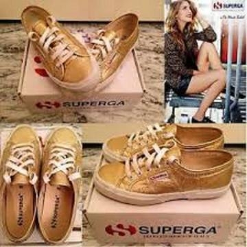 Superga in tela colore oro