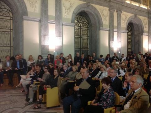 La platea presente nel salone del Mibact