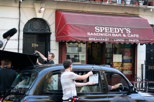 Sherlock's troupe in Baker Street 