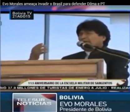 Evo Morales apoia Dilma, Lula e PT
