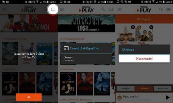 Connettere Premium Play al Chromecast.