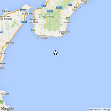 Scossa al largo dello Stretto di Messina