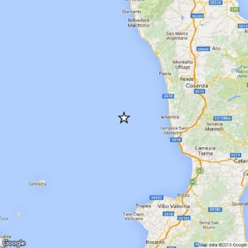 Scossa di terremoto nel Mar Tirreno
