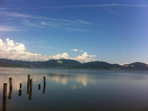 Veduta del placido Lago di Massacciuccoli (Lucca)
