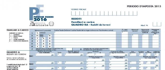 Modello per la dichiarazione dei redditi