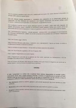 L'Ordinanza che vieta il deposito dei rifiuti in strada