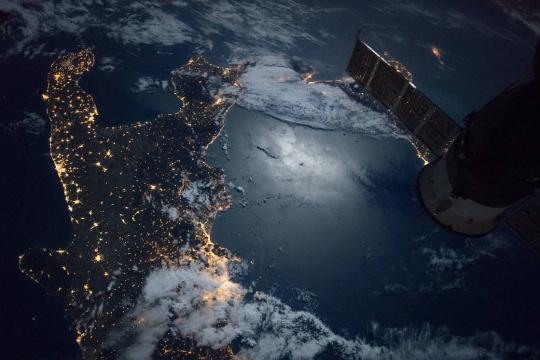 Foto dalla ISS del Sud Italia. Foto: NASA.