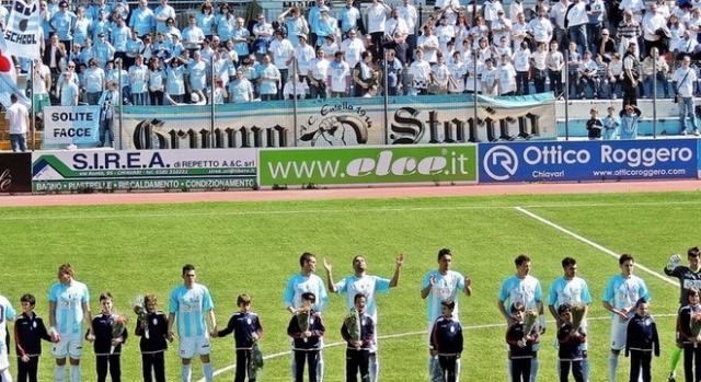 I bianco-celesti della Virtus Entella di Chiavari