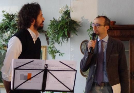 Filippo Garlanda e il presentatore.