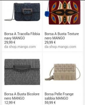 Borse di tutti i tipi e per tutti i gusti Mango.