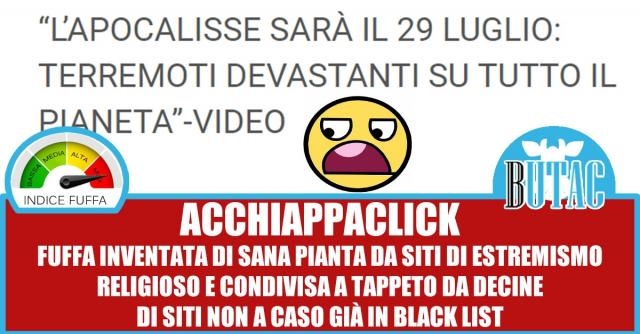 Bufale un tanto al chilo L'apocalisse? Il 29 luglio - Bufale un ... - butac.it