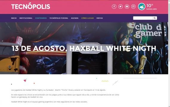Los jugadores de HaxBall White Night se presentarán en Tecnópolis Argentina, el próximo 13 de Agosto.