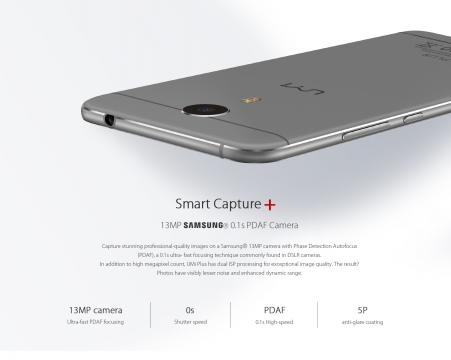 UMI Plus è dotato di due fotocamere con sensori Samsung