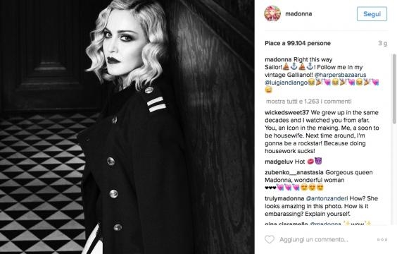 Madonna in posa per la rivista Bazar Credits: Instagram