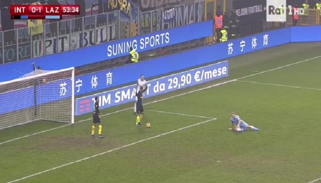 Rigore Lazio inter immobile mirando espulso