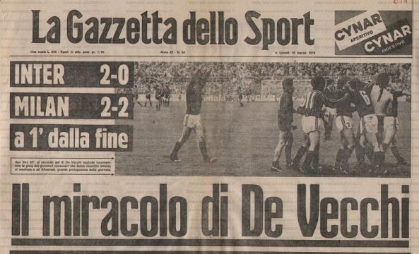 La Gazzetta celebra così l'impresa di Walter De Vecchi