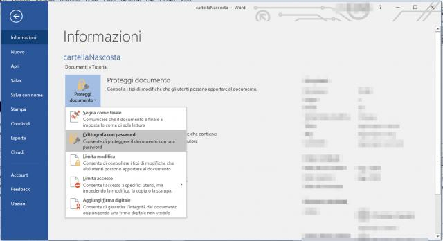 Documento protetto da password