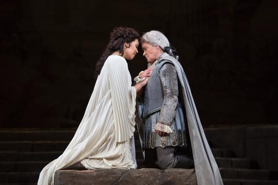 Ilia and Idamante swear their love, then he’s off to slay a sea monster, probably to die. Photo: Marty Sohl/Metropolitan Opera, used with permission.