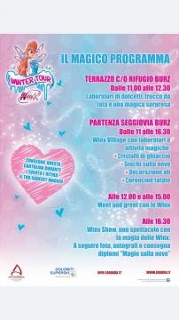 Winx Winter tour Arabba programma