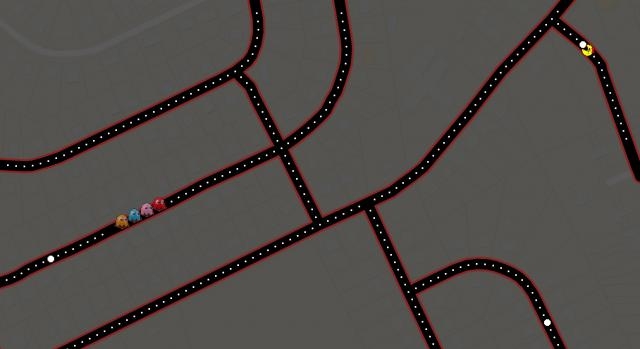 Ms. Pac-Man takes on the streets of News Jersey - Credit to Google Maps
