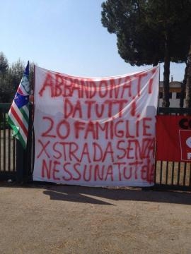 Protesta dipendenti ex Gruppo Novelli di Cisterna di Latina.