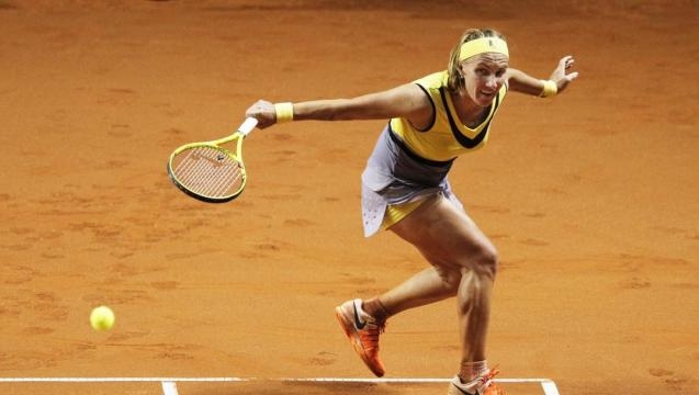 Kuznetsova continues her fine clay court form by putting Bouchard to the sword in Madrid -Picture courtesy of wtatennis.com