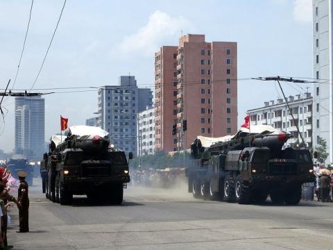 North Korea's ballistic missile on display on Victory Day (wikimediacommons)