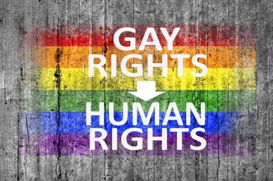 Bandiera gay diritti sono i diritti umani e Lgbt cemento dipinta ... - depositphotos.com