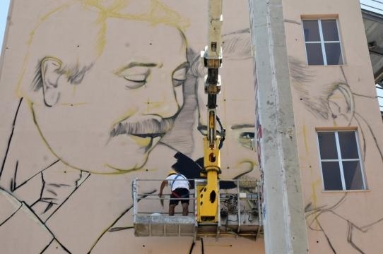 Palermo: alla Cala il murales di Falcone e Borsellino (Foto di Repubblica.it)