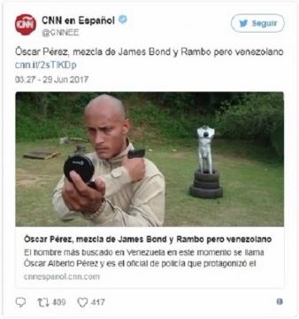 Oscar Perez nell'account Twitter di BBC Español