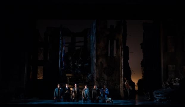 Six sacrificial victims will die instead of the entire city’s populace. Photo: Carrington Spires/The Glimmerglass Festival, used with permission.