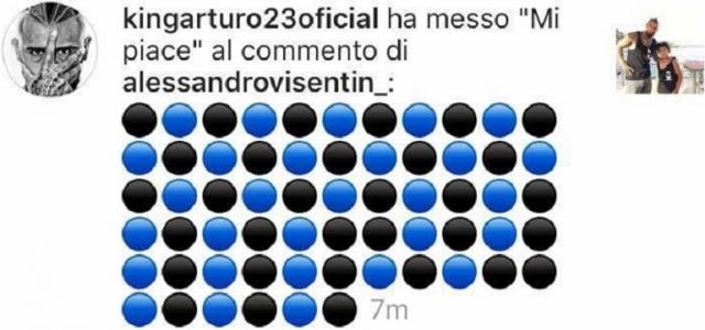 Inter: Arturo Vidal, il 'like' su Instagram.