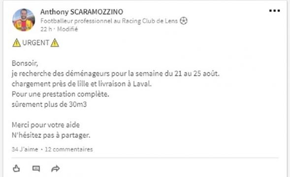 Le post Linkedin de Scaramozzino (DR)
