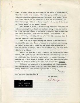 Page three of letter from Ed Kemper [Image via the author]