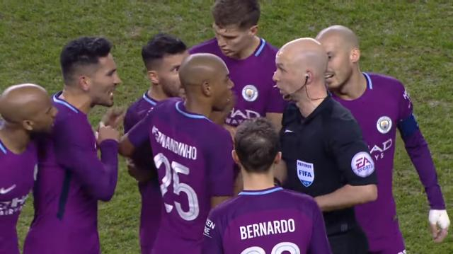 Fabian Delph sent off. [Image source: The Emirates FA Cup/YouTube]