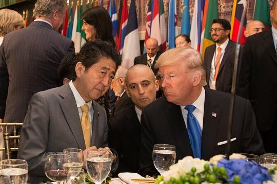 President Donald J. Trump and Prime Minister Shinzō Abe at the U.N. General Assembly 2017. - [Image credit - Shealah Craighead Wikimedia Commons]