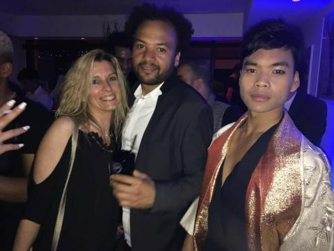 Avec Fabrice Eboué lors d'une soirée privée