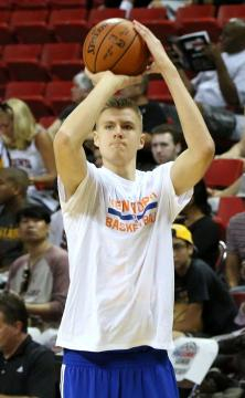 Knicks' star player Kristaps Porzingiz is out with an injury. Photo coutesy: Ed/Wikimedia Commons
