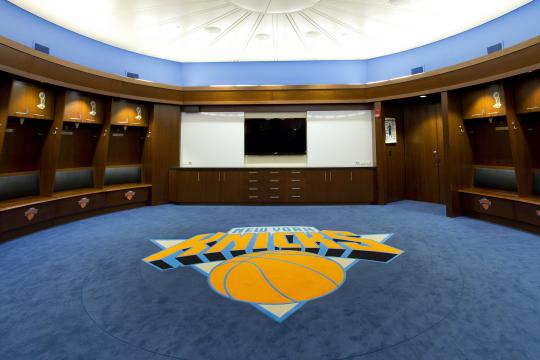 New York Knicks dressing room. Photo courtesy: Masland Contract/Flickr