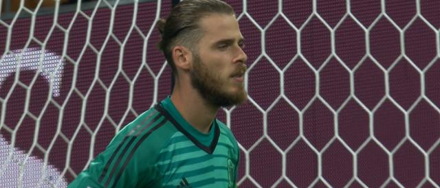 Il portiere spagnolo David De Gea in una giornata da dimenticare